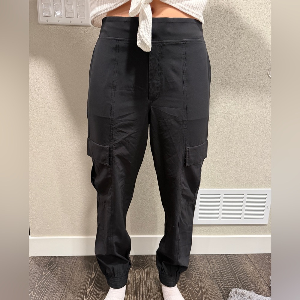 Athleta Black Cargo Joggers with Elastic Ankles